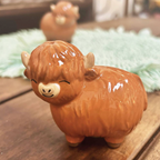 Highland Cow Ceramic Salt And Pepper Set