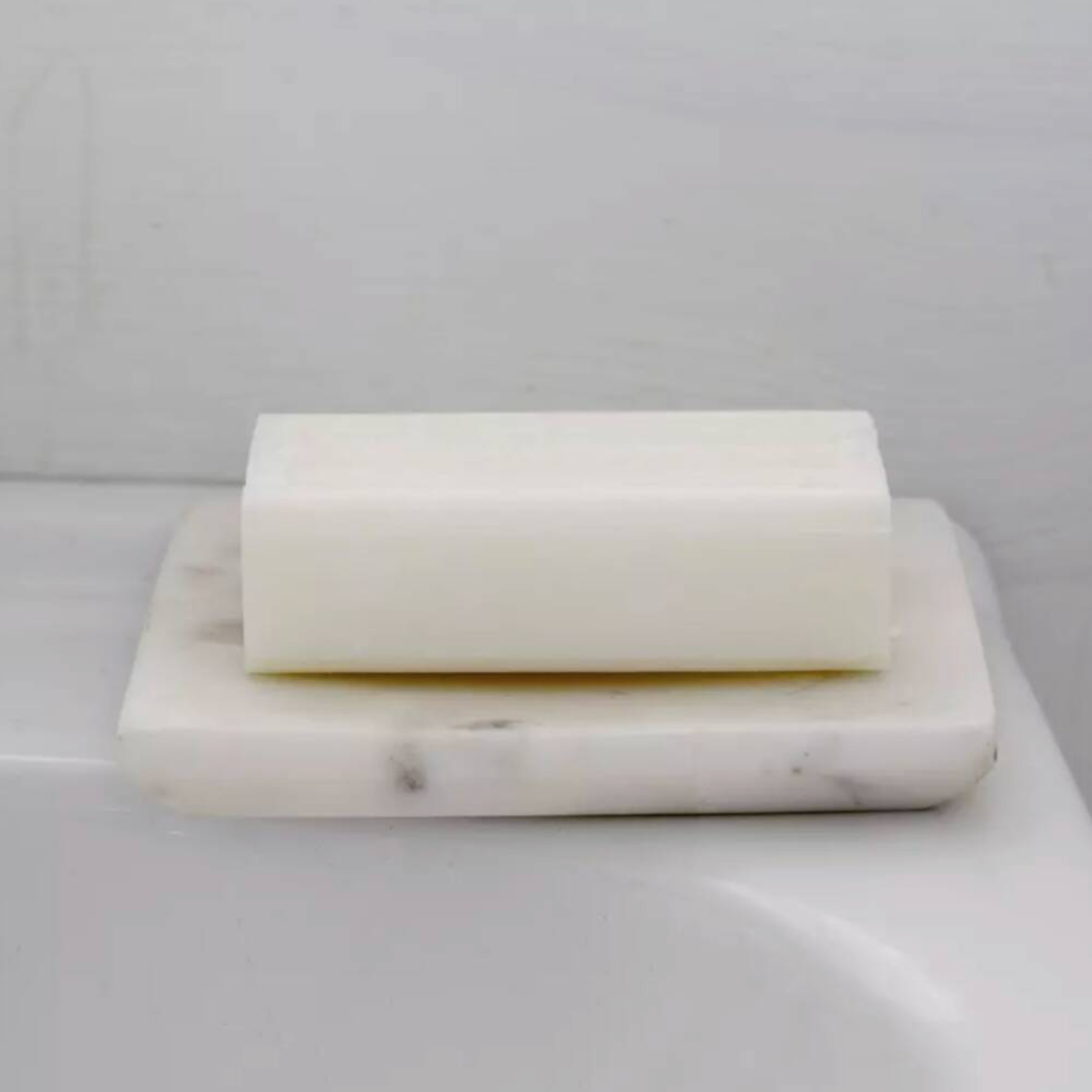 Marble Soap Dish With Marseilles Soap