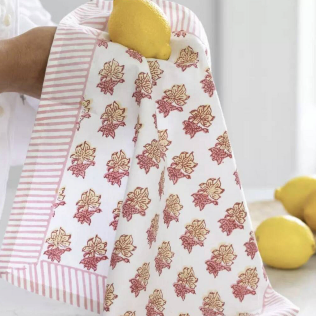 Peony Pink Hand Block Print Napkin