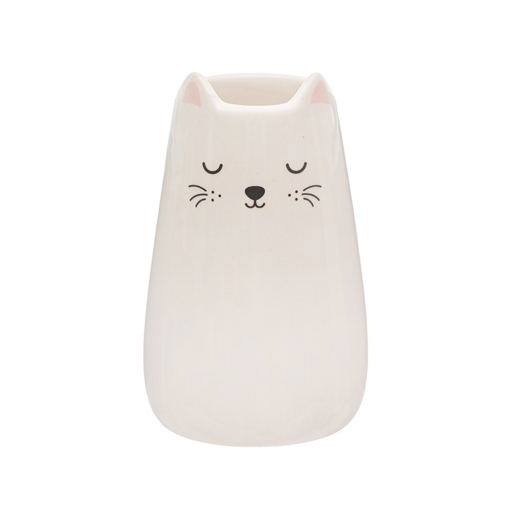 Sweet Ceramic Cat Bud Vase