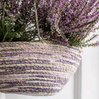 Seagrass And Cotton Hanging Basket Lilac