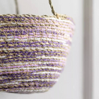 Seagrass And Cotton Hanging Basket Lilac