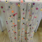 Embroidered Lace Floral Table Runner