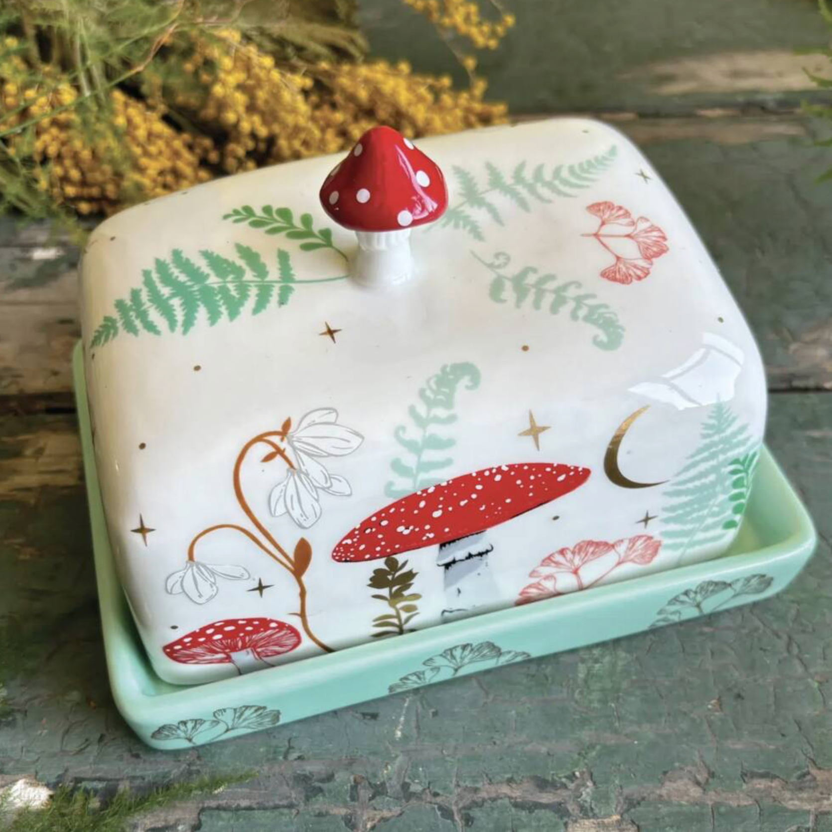 Porcelain Forage Butter Dish