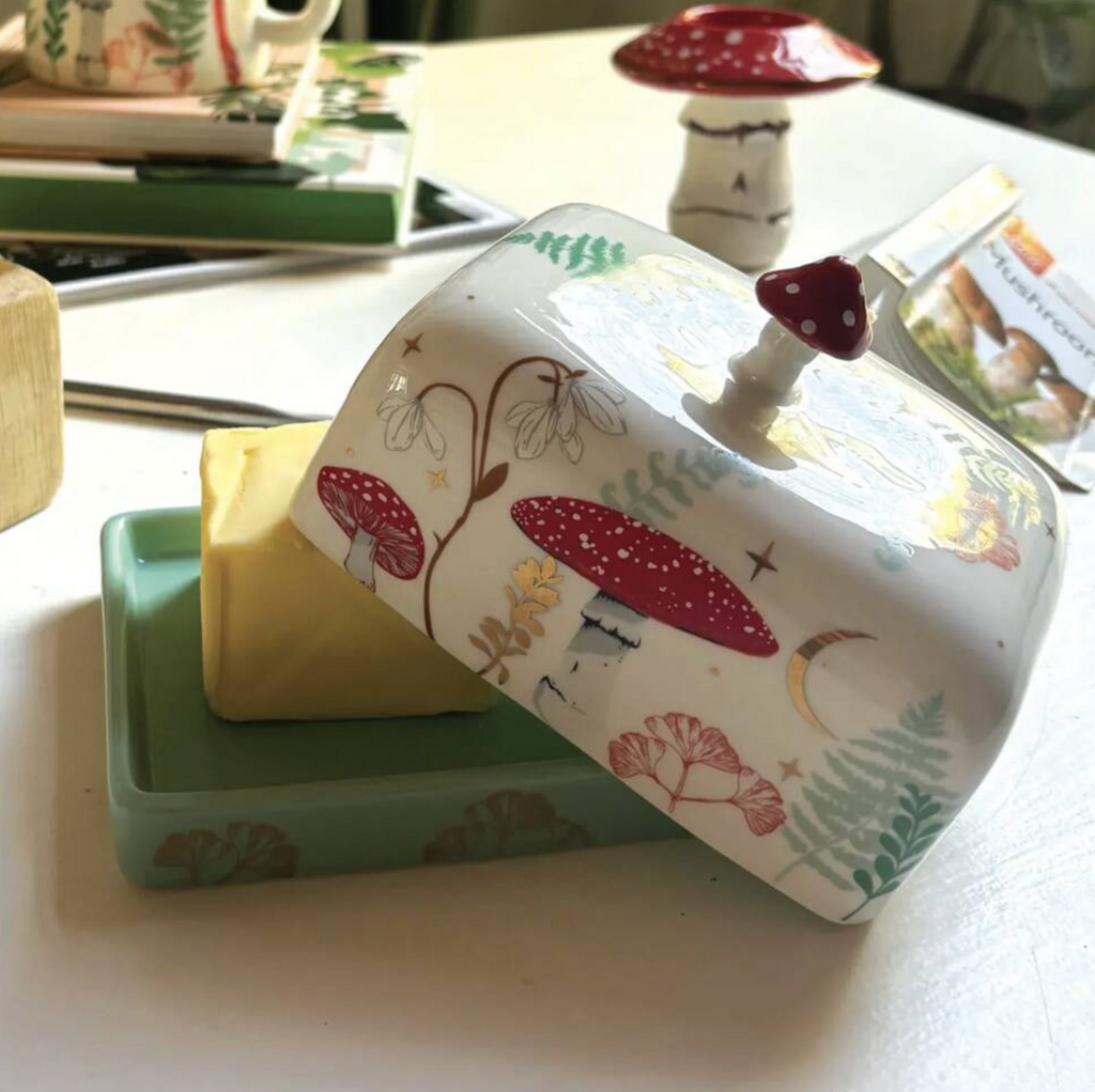 Porcelain Forage Butter Dish