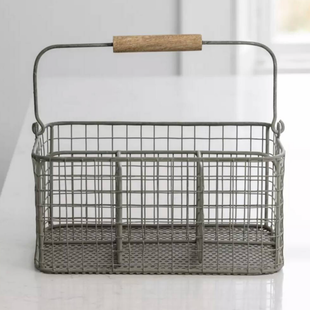Metal Wire Organisation Cutlery Caddy