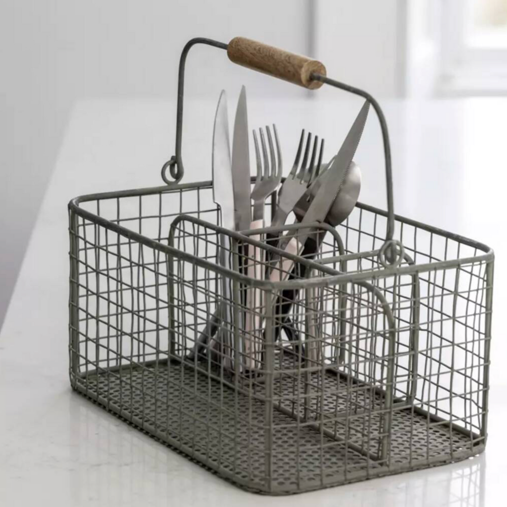 Metal Wire Organisation Cutlery Caddy