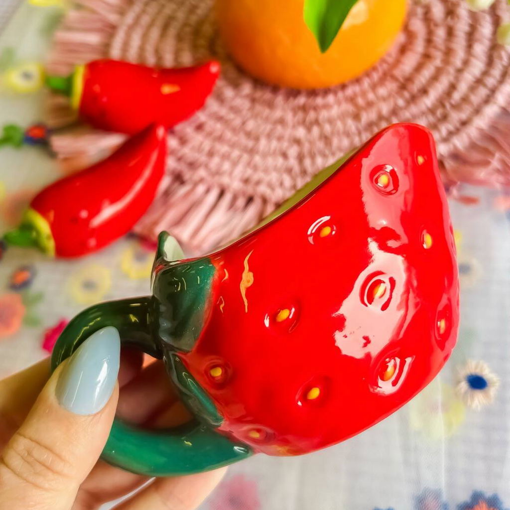 Sweet Strawberry Ceramic Small Milk Jug