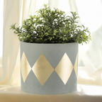 Luxury Gold Geometric Cement Planter