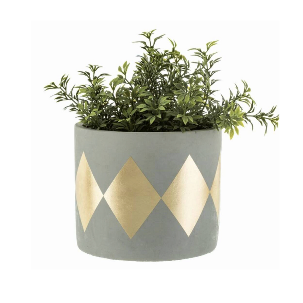Luxury Gold Geometric Cement Planter