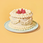 Six Red Strawberry Cake Candles
