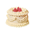 Six Red Strawberry Cake Candles