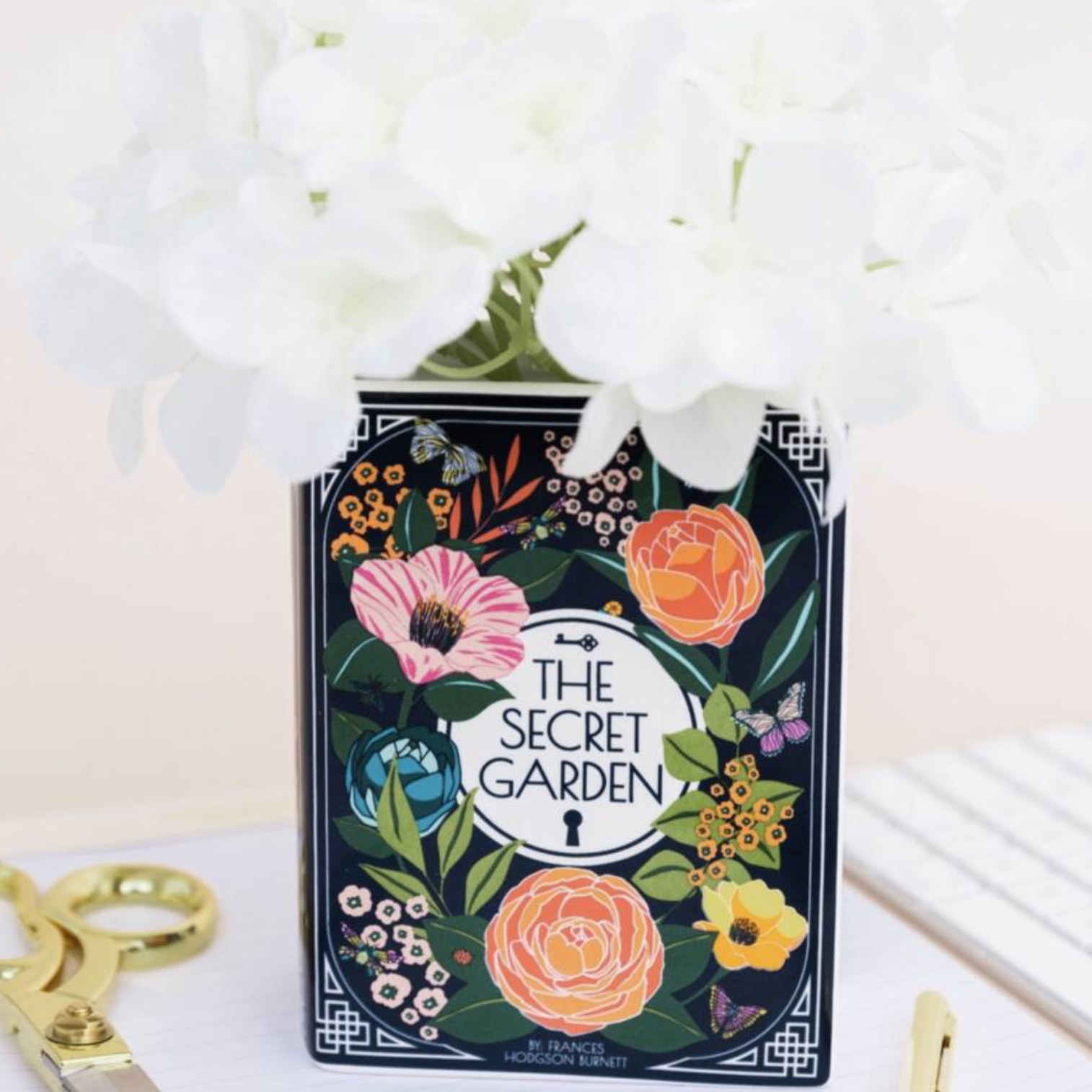 Porcelain Book Vase The Secret Garden