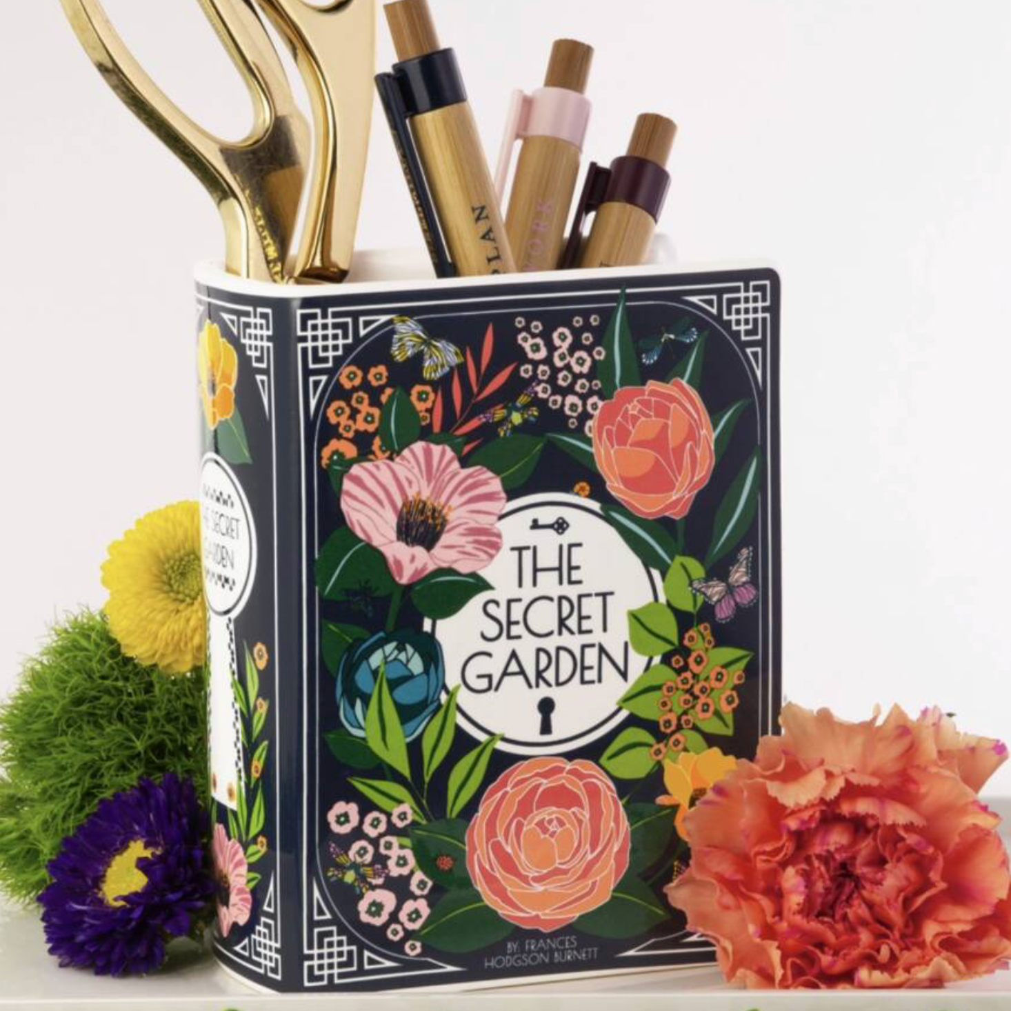 Porcelain Book Vase The Secret Garden