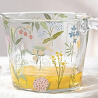 Botanical Design Glass Measuring Jug