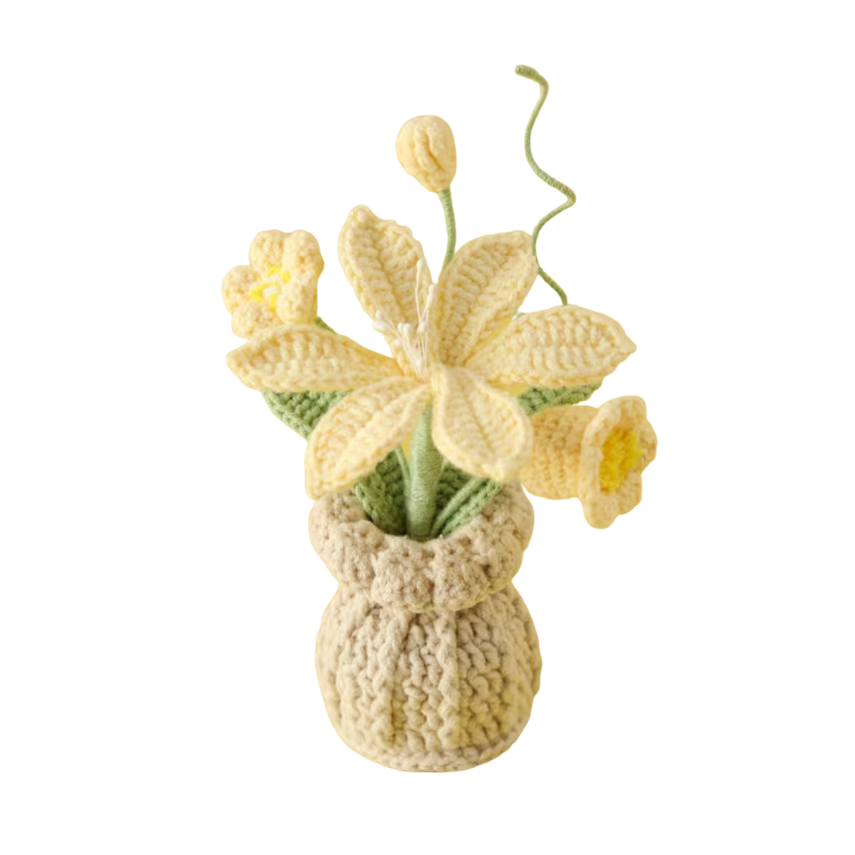Handmade Yellow Crocheted Vase