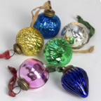 Six Textured Baubles With Sari Loops