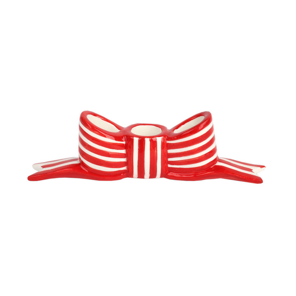 Red Bow Ceramic Candle Holder