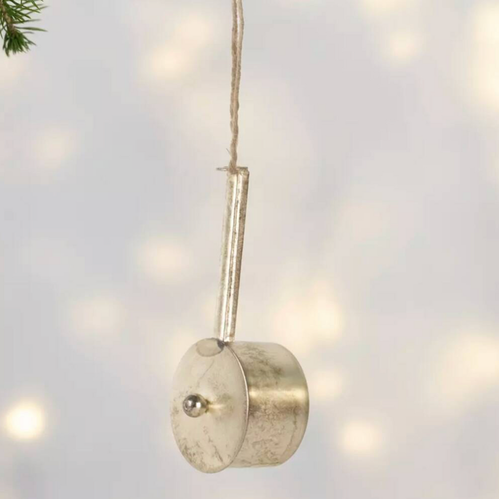 Six Silver Metal Christmas Decorations