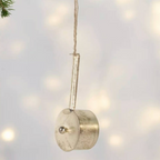 Six Silver Metal Christmas Decorations