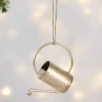Six Silver Metal Christmas Decorations