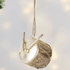 Six Silver Metal Christmas Decorations