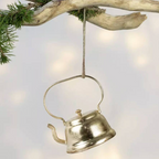 Six Silver Metal Christmas Decorations