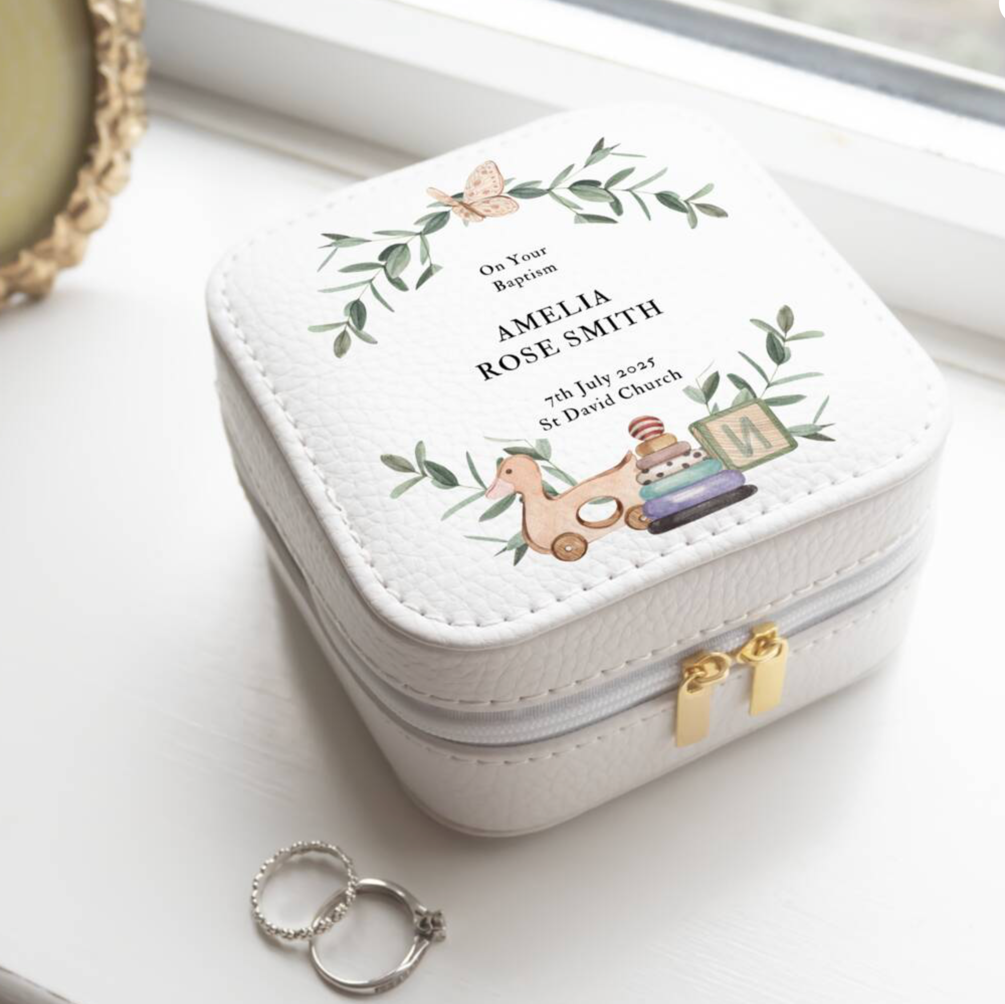 Personalised Christening Keepsake Jewellery Box