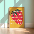 Strawberry Shortcake Y2K Handwritten Typography Print