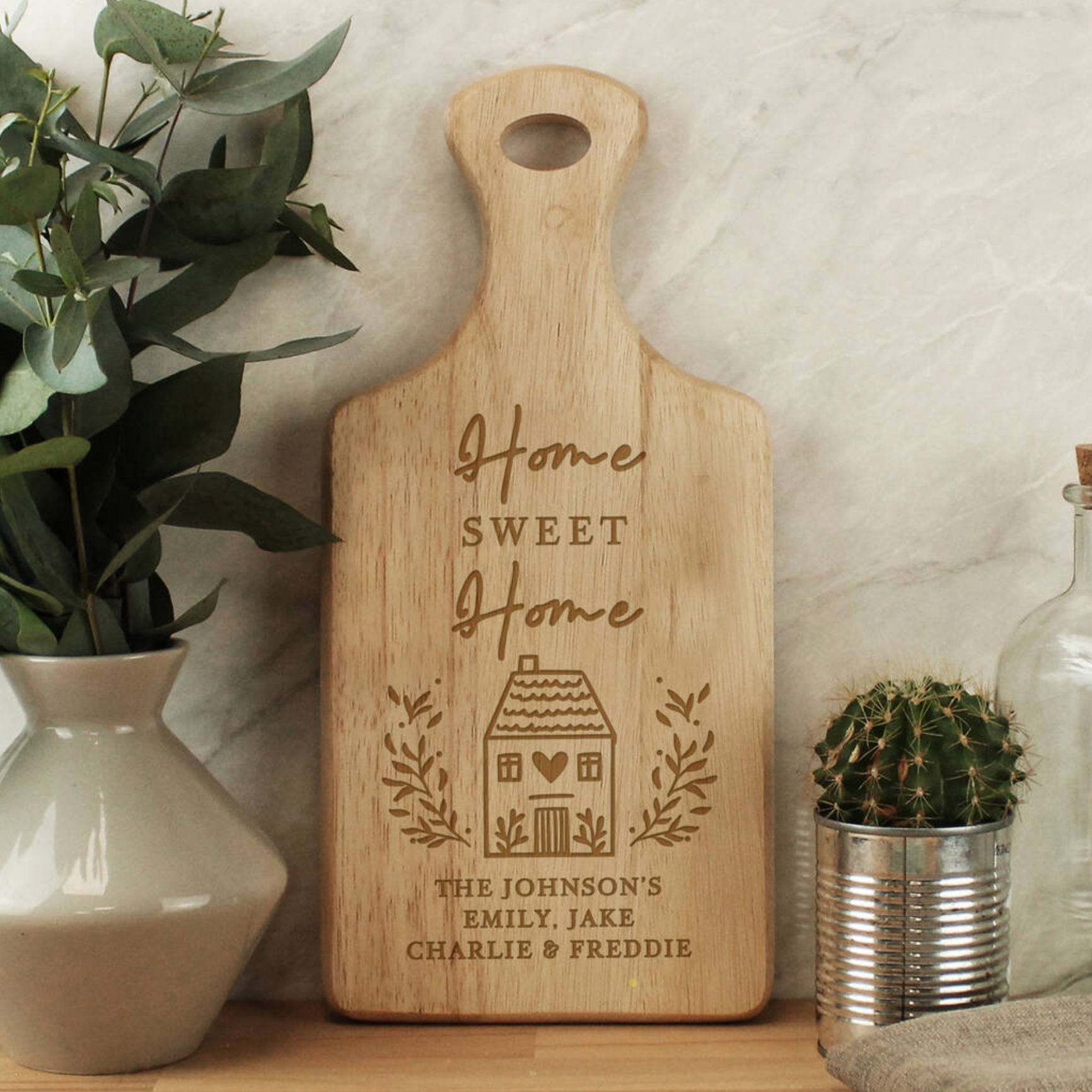 Personalised Home Sweet Home Wooden Chopping Board