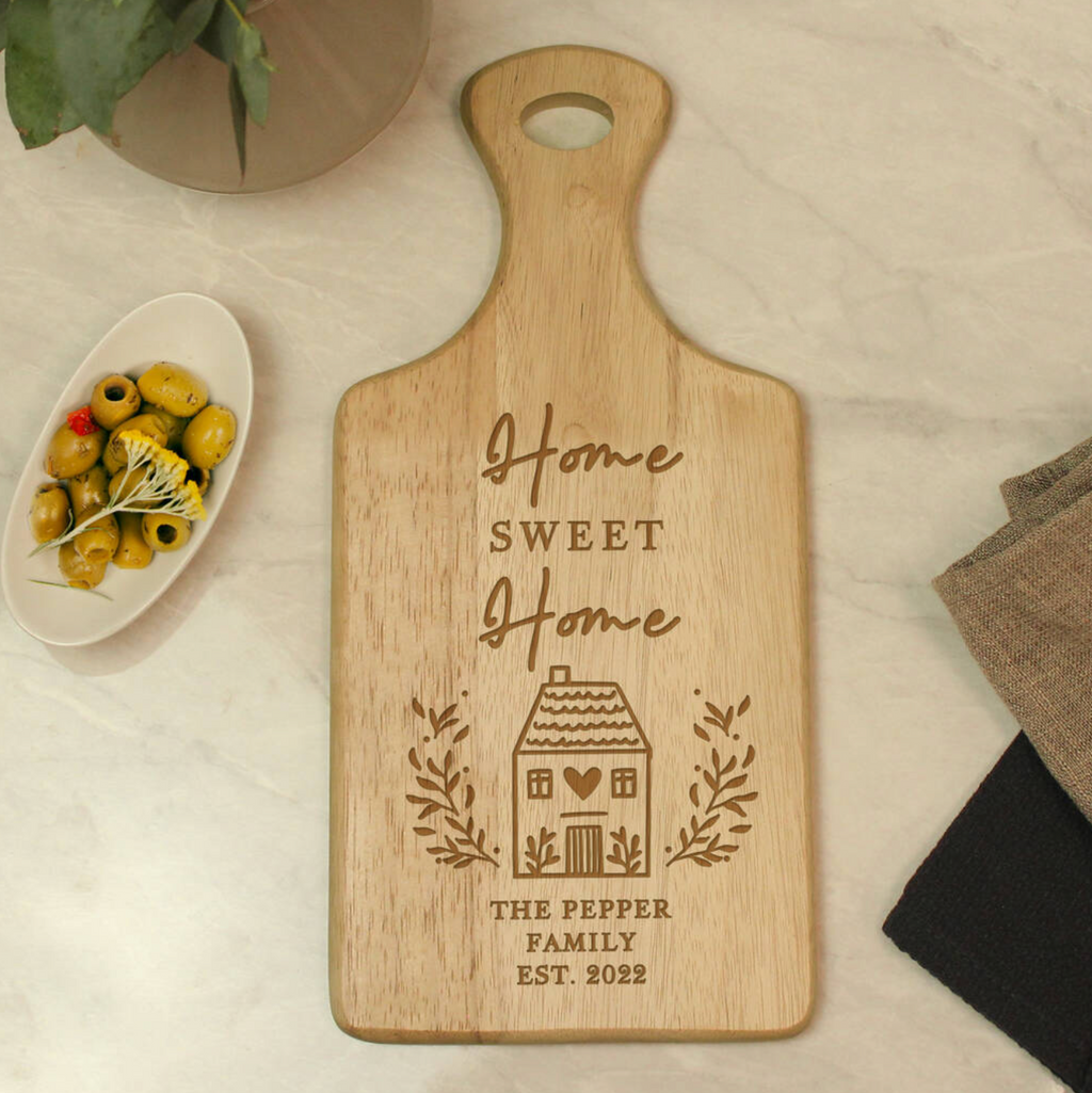 Personalised Home Sweet Home Wooden Chopping Board