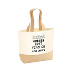 Personalised World's Best Teacher Jute & Canvas Tote Bag