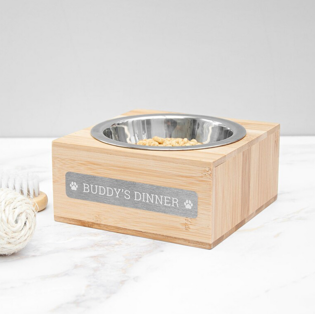 Personalised Bamboo Pet Bowl
