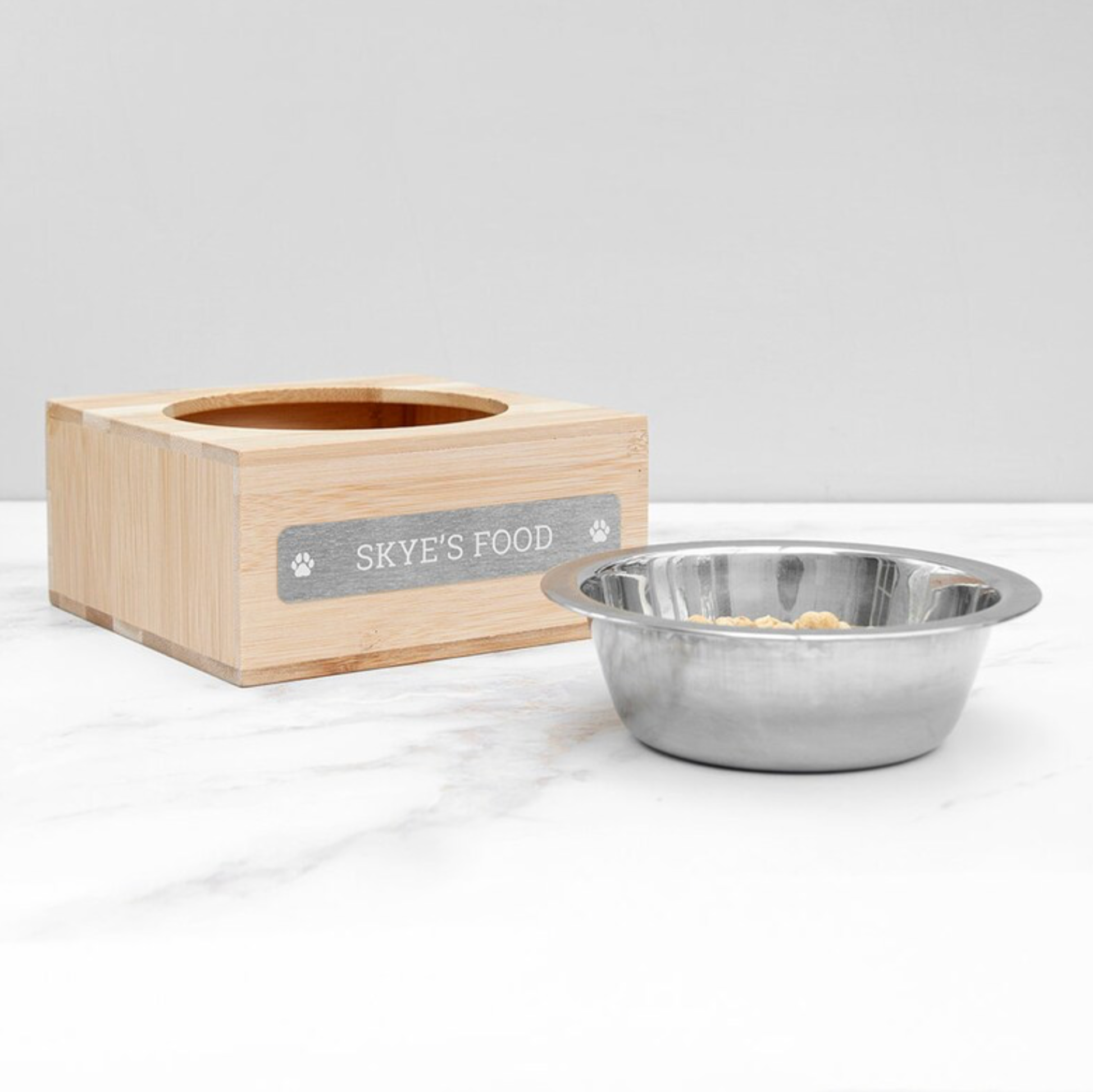 Personalised Bamboo Pet Bowl