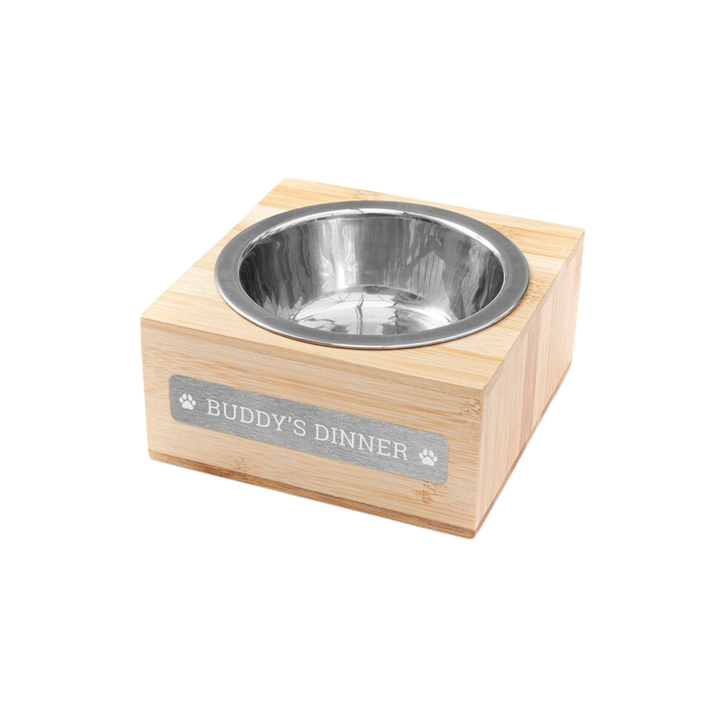 Personalised Bamboo Pet Bowl
