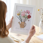 Personalised Birth Flower Family Print