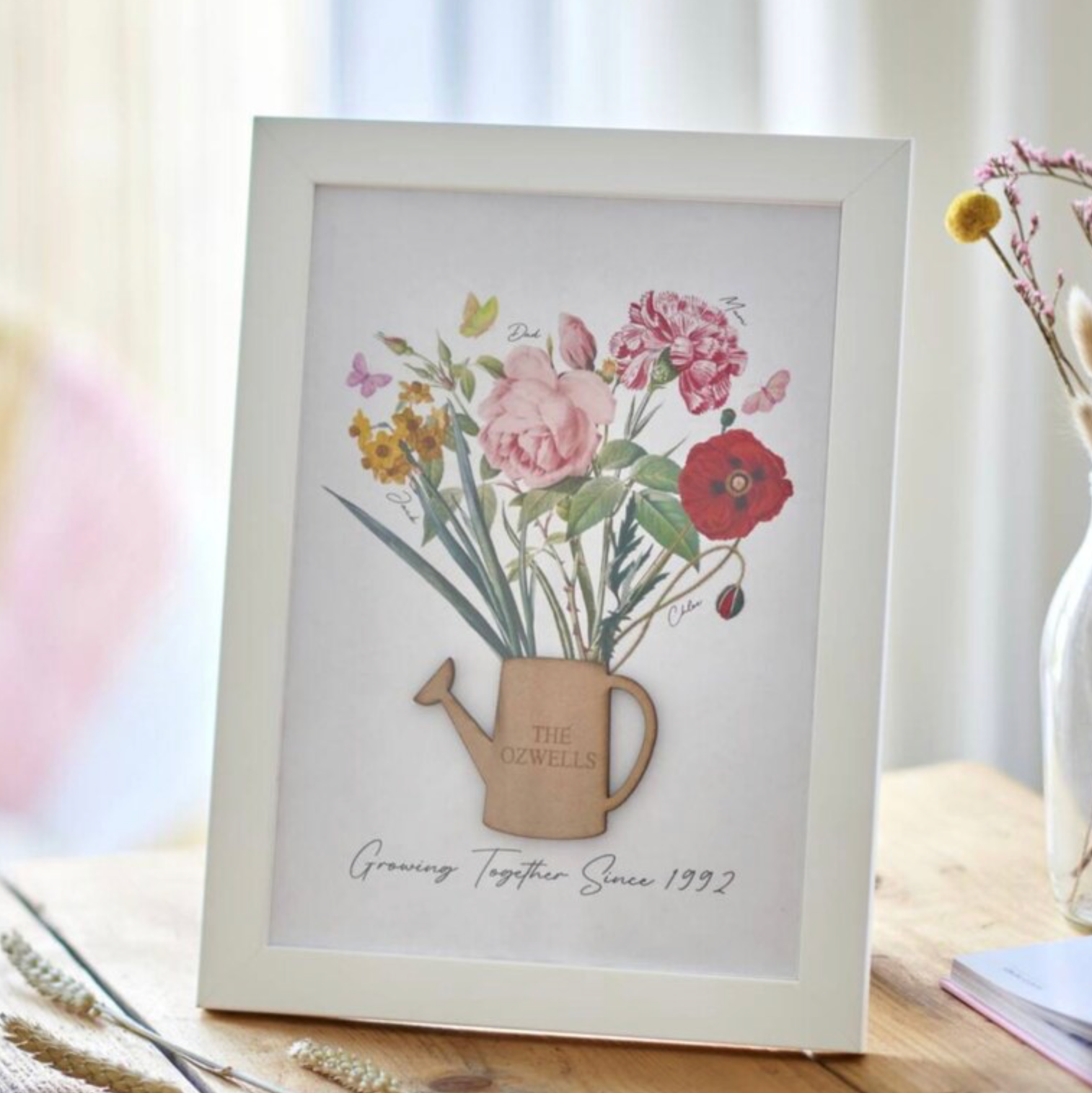 Personalised Birth Flower Family Print