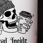 Personalised Dead Inside But Caffeinated Skeleton Mug