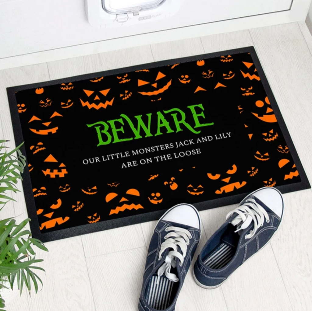 Personalised Halloween Beware Indoor Doormat