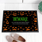 Personalised Halloween Beware Indoor Doormat
