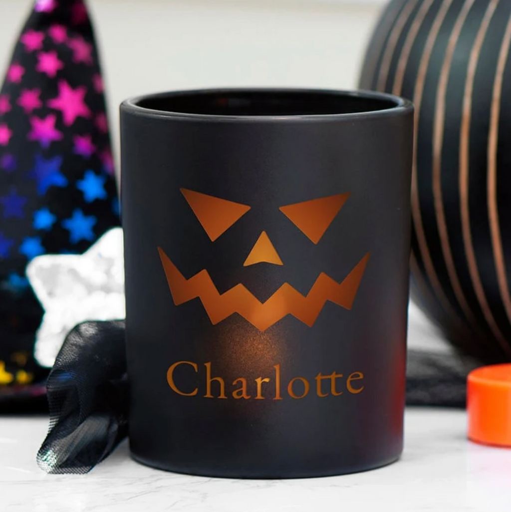 Personalised Jack-O'-Lantern Halloween Candle Holder