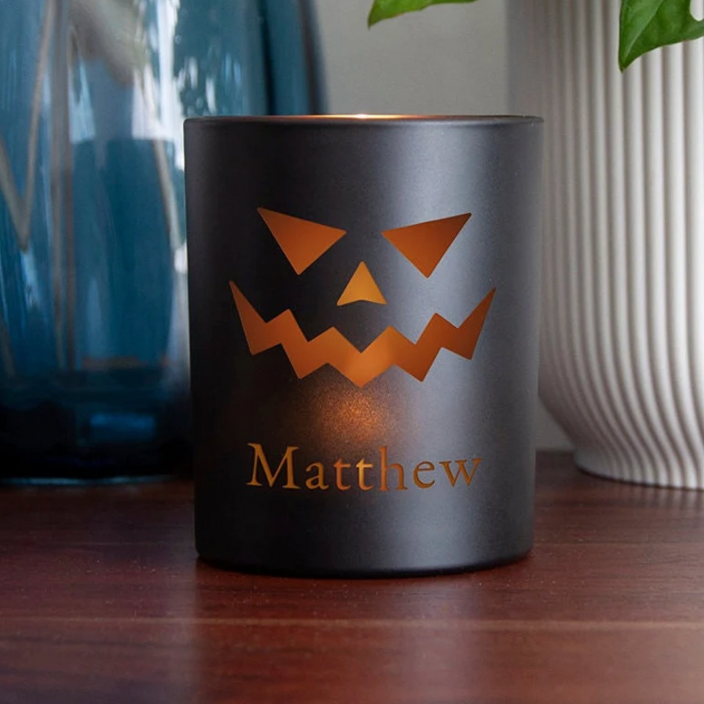 Personalised Jack-O'-Lantern Halloween Candle Holder