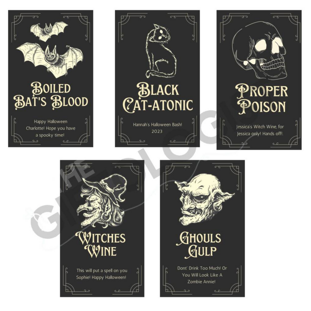 Personalised Halloween Wine Label