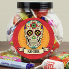 Personalised Sugar Skull Halloween Sweet Jar