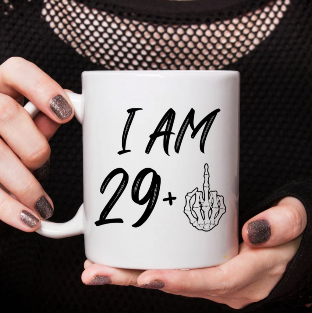 Funny Skeleton Middle Finger Birthday Mug