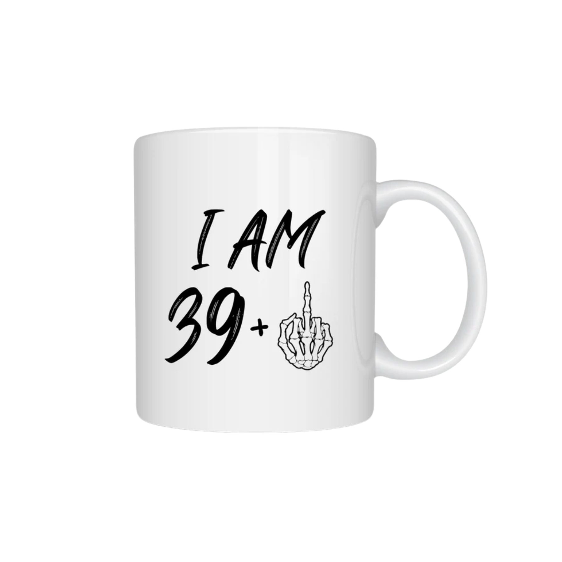 Funny Skeleton Middle Finger Birthday Mug