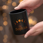 Personalised Celestial Moon Phase Halloween Candle Holder