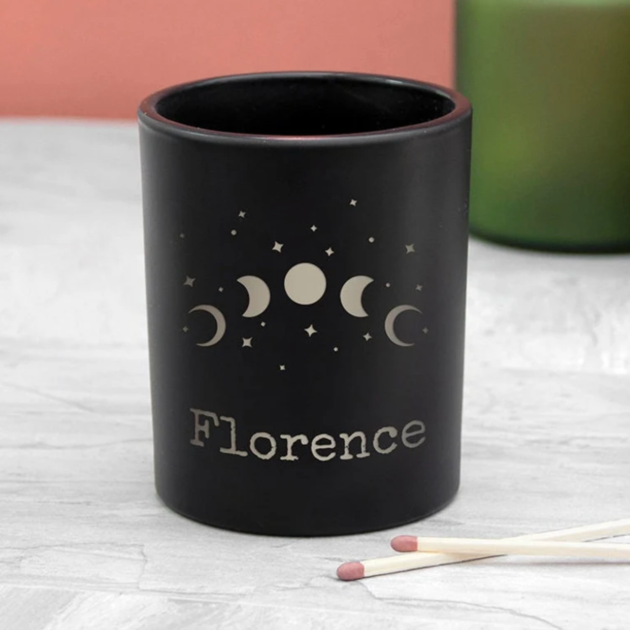 Personalised Celestial Moon Phase Halloween Candle Holder