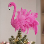 Pink Flamingo Christmas Tree Topper