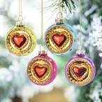 Indented Vintage Style Heart Bauble